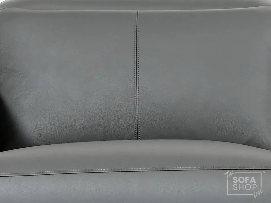 1 Seat Real Leather Electric Recliner Chair In Grey | Hi-Tech Chair with Power + Massage + USB + Adjustable Headrest | Turin Series Two