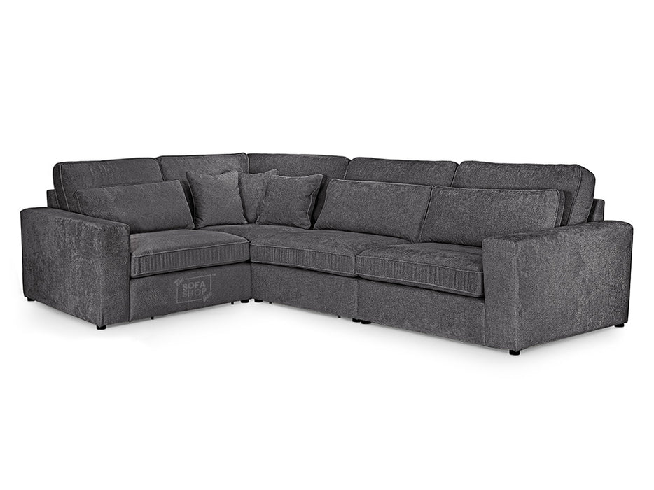 Left Hand Facing Corner Sofa in Grey, White Or Mocha Fabric -  Kiana