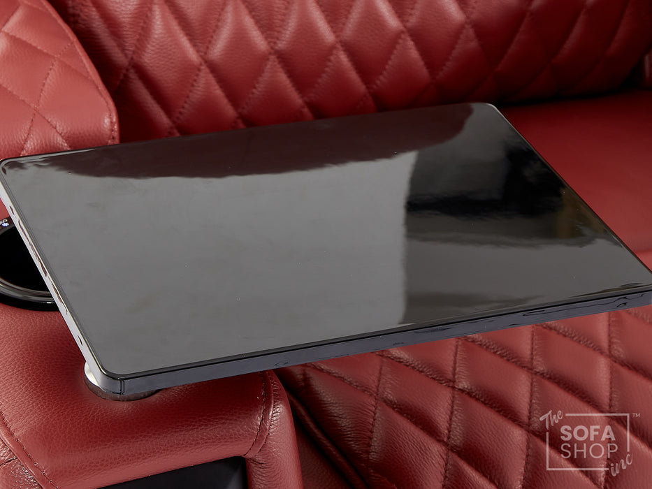 1 Seater Real Leather Electric Power Recliner Chair in Red | Power Lumbar, Cooling Cup Holder & USB-C | Assisi | The Sofa Shop