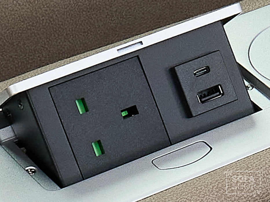 3 Seater Electric Recliner Cinema Sofa in Beige Fabric | Power Recliners with USB+C, Massage, Bluetooth Speaker, Fold-Down Table & Storage | Florence Series One