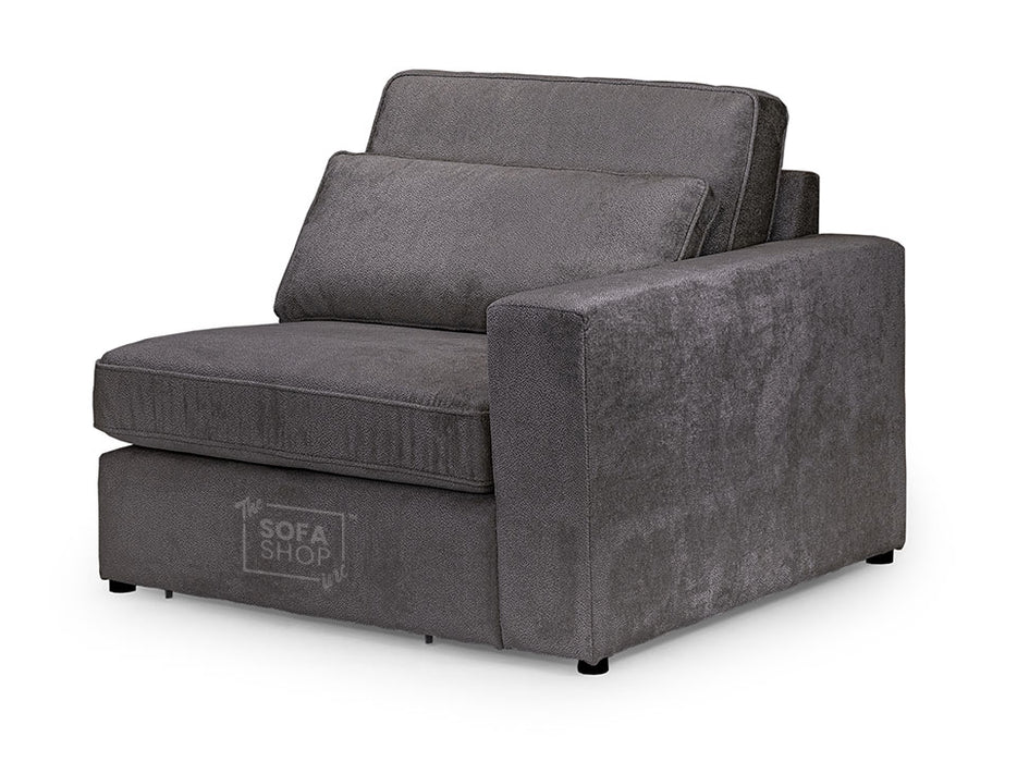 Modular Corner Sofa In Grey, White Or Mocha Fabric -  Kiana