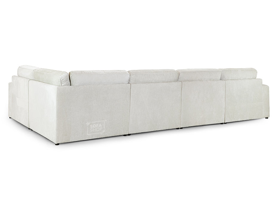 Right Hand Facing Corner Sofa in Mocha, White Or Grey Fabric - Kiana