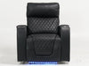 Electric Recliner Cinema Chair in Black Leather – Small Rip on Left-Hand Facing Inner Arm, Scuffs on All Four Bottom Corners & Rear Side Panels | Venice | Second Hand Sofas 40