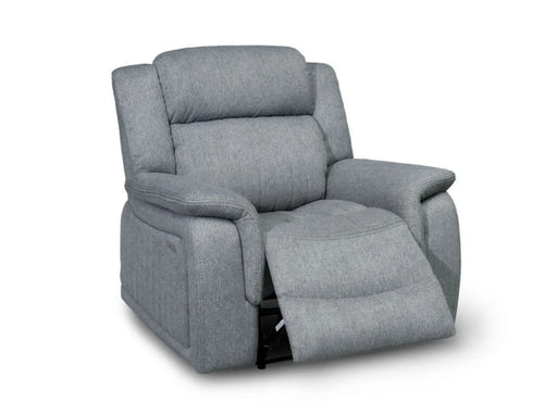 Electric Recliner Chair | Grey Fabric Recliner With USB Port | Linden | The Sofa Shop