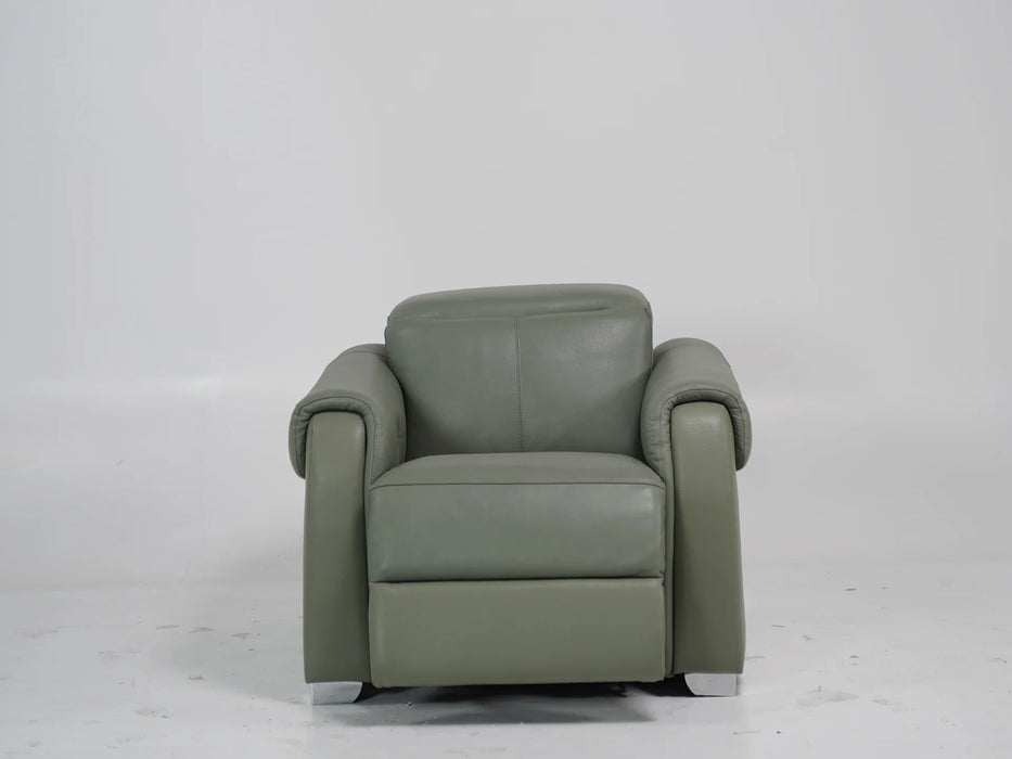 1 Seater Electric Recliner – Light Green with Adjustable Headrest & USB Ports - Turin - 10