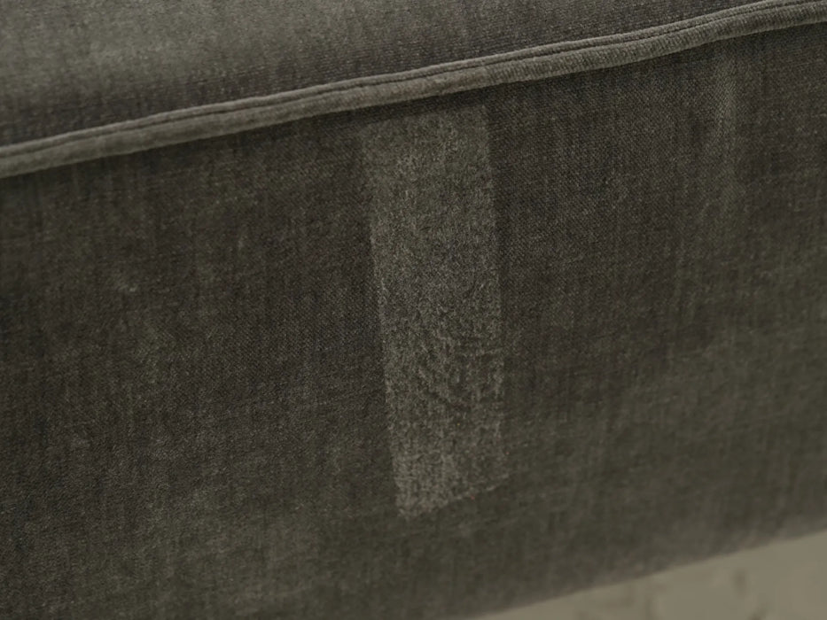 Oversized Loveseat / Armchair with Cushions in Soft Grey Chenille Fabric | Ripped on Back & Mark from Seller Tape on Front | Vicenza | Second Hand Sofas 180