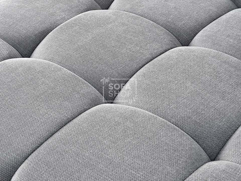 Grey Boucle Fabric Footstool - Leonard