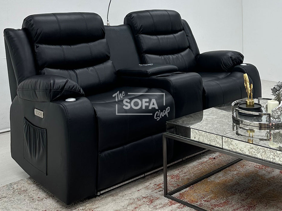 Turin 2 Seater Electric Recliner Sofa With Power Functions, Console , Reading Light & USB Ports- Second Hand Sofas
