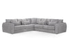 Large Corner Sofa in Grey Or Beige Fabric - Mirabel