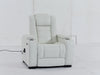 Electric Recliner Cinema Chair | Power Seat in White Real Leather with Massage + Power Headrest + Cup Holders + Storage Arms - Napoli - 29