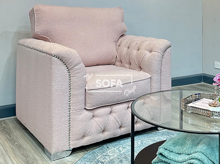 Light Pink Fabric Accent Chair - Second Hand Sofas