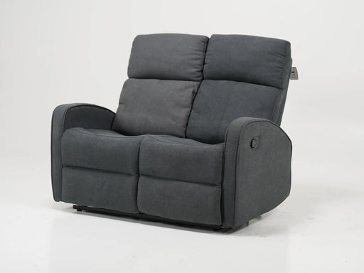 2 Seater Manual Recliner Sofa in Dark Grey Fabric with Fully Reclining Seats | Mismatch in Colour on Backrests | Parma | Ex Display Sofa 109