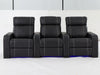 3 Seater Reclining Home Theatre Sofa | Black Real Leather Electric Seats With Arm Storage, LED, USB & Cup Holders | Catania | The Sofa Shop - 30