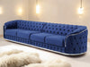 Knightsbridge 4 Seater Blue Velvet Sofa | Minor Stains | Good Condition | Second Hand Sofas 17