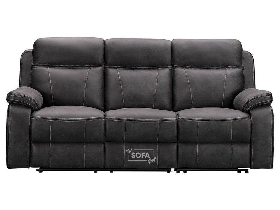 Vinson 3+3 Electric Recliner Sofa Set & Power Sofa Package In Grey Resilience Fabric With USB Ports & Power Headrests