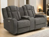 2 Seater Electric Reclining Sofa | Power Couch in Light Grey Fabric with Power Recliners, Cup Holders, USB & Storage | Capri | The Sofa Shop - 38