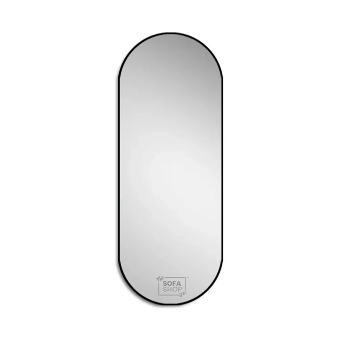 Oval Wall Mirror with Aluminum Alloy Frame in Gold, Black, or Silver