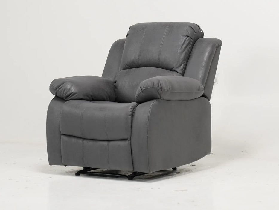 Recliner Chair in  Light Grey Plush Fabric | Trento | Sample Sofas 36