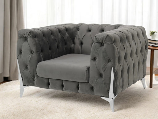 Sandringham Grey Velvet Armchair  Good Condition | Second Hand Sofas 18