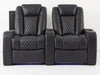 2 Seater Recliner Electric Sofa | Black Real Leather Cinema Seats With LED Cup Holders, Power Headrests & Arm Storage | Milano | The Sofa Shop - 32