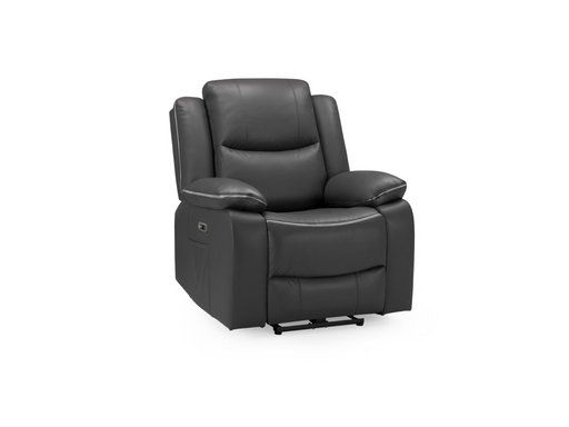 Power Recliner Chair | Electric Reclining Armchair in Black Leather With USB Charging Ports | Harald | The Sofa Shop