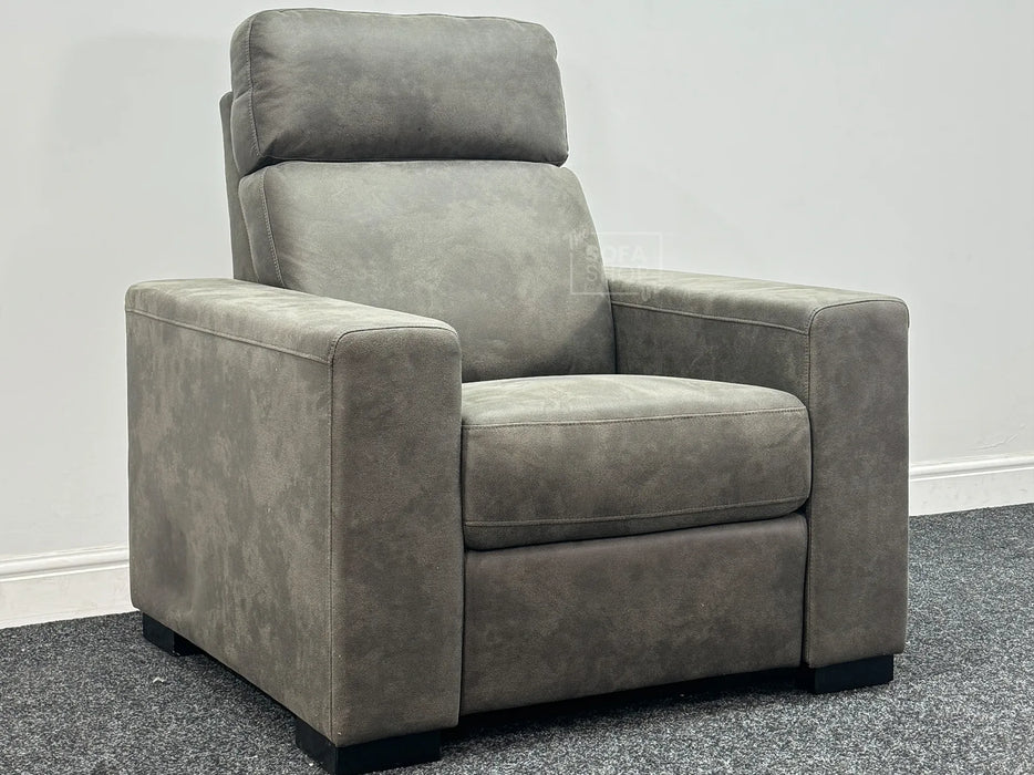 Grey Fabric Electric Recliner Chair - Light Damage on Left-Hand Panel - Ex Display Chair 100