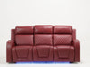 Venice 3 Seater Electric Recliner Cinema Sofa In Red Leather | Small Scuffs on Left Ear & Top Panel, Right Cooling Feature Not Working | Second Hand Sofas 35