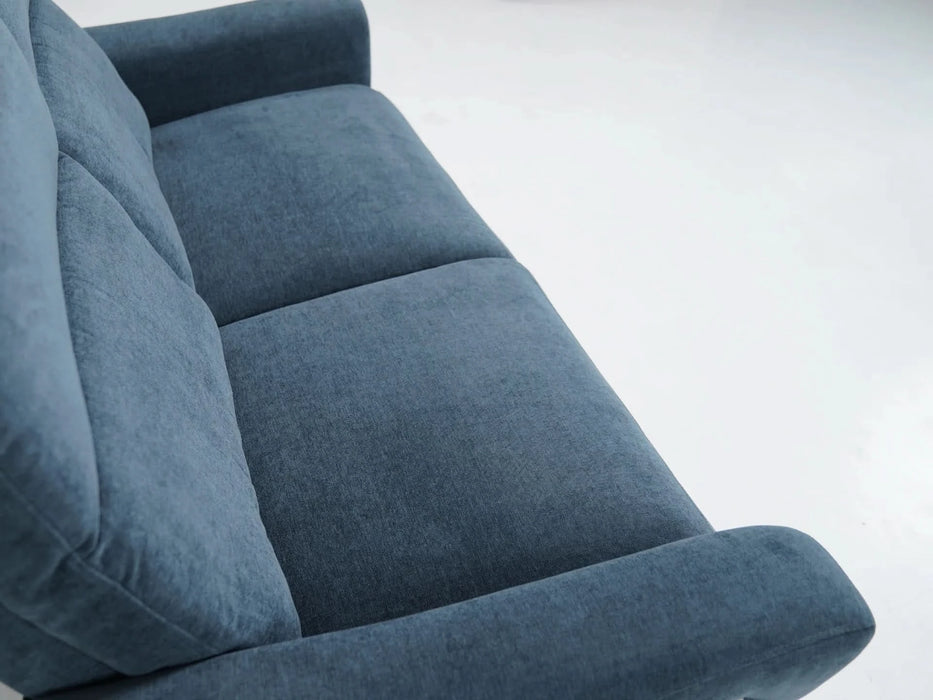 3+2 Recliner Fabric Sofa in Dark Turquoise | Fabric Couch with USB Ports & Fully Reclining Seats | Sample Sofas