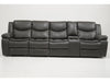 4 Seater Electric Recliner Sofa in Grey Leather with Wireless Charging, USB Ports, Cup Holders, and 2 Drop-Down Tables | Slightly Used | Highgate | Second Hand Sofa 90