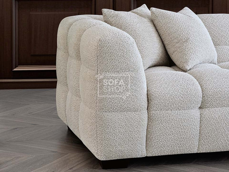 Left Hand Cream Corner Sofa In Boucle Fabric - Tribeca