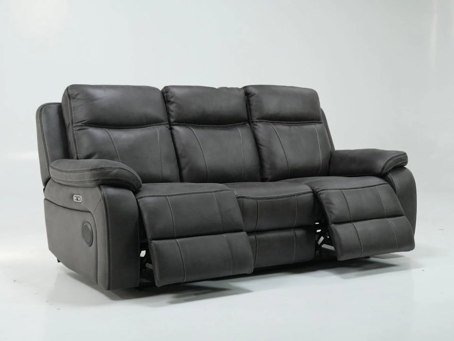 3 Seater Hi-Tech Sofa | Electric Recliner Home Cinema Seat in Grey Fabric | Uneven Seats + Speakers Not Working | Vinson | Second Hand Sofas 208
