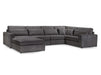 Right Hand Facing Corner Sofa in Mocha, White Or Grey Fabric - Kiana