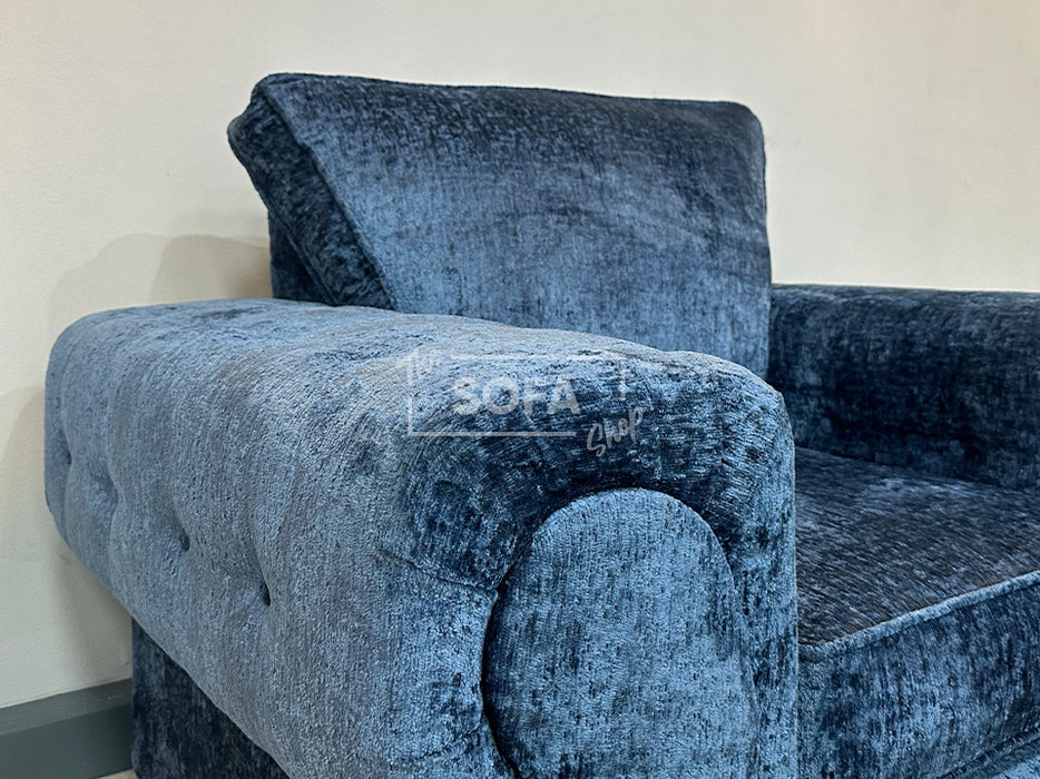Navy Blue Velvet Accent Chair - Second Hand Sofas