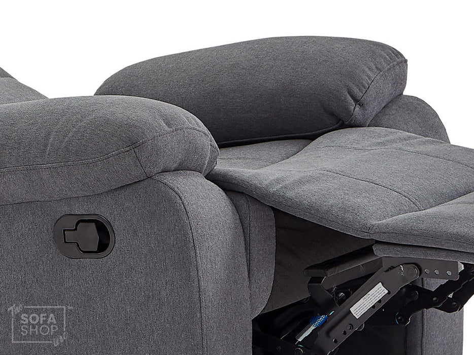 Fabric Recliner Chair in Dark Grey - Trento