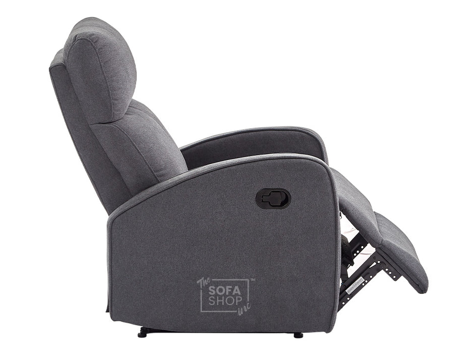 Recliner Chairs in Dark Grey Fabric - Parma