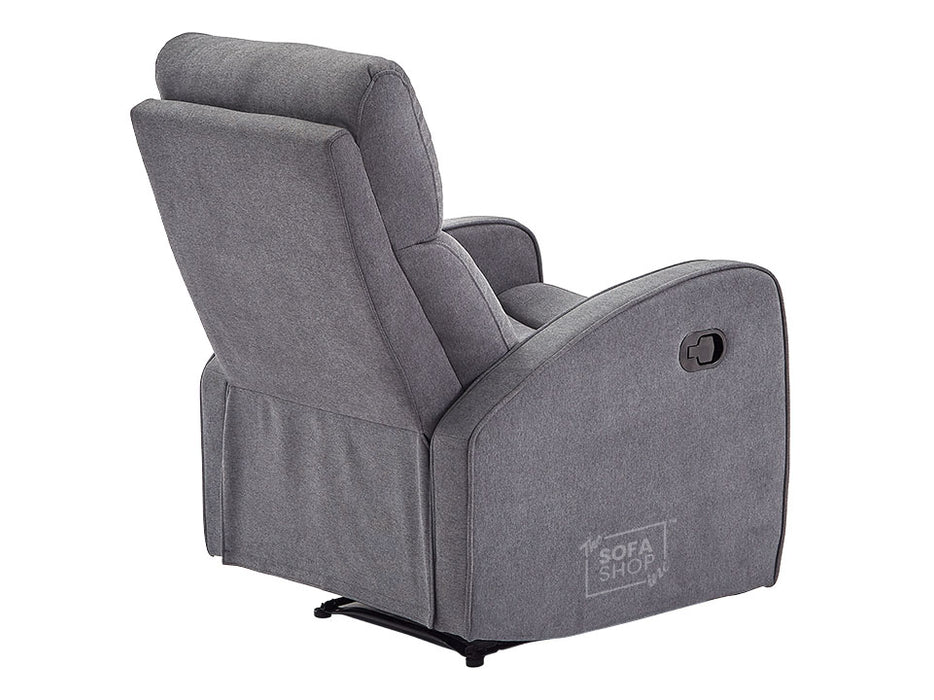 Recliner Chairs in Dark Grey Fabric - Parma