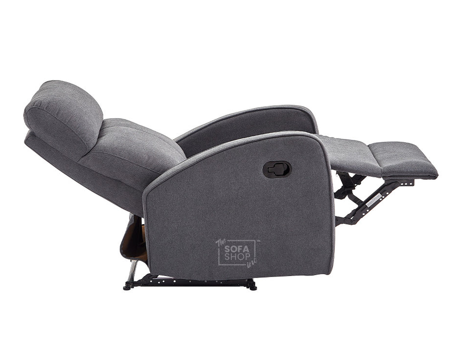 Recliner Chairs in Dark Grey Fabric - Parma