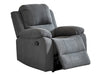 3 2 1 Recliner Sofa Set. 3 Piece Recliner Sofa Package Suite in Dark Grey Fabric with Drop-Down Table & Drinks Holder - Trento