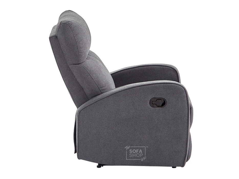 Recliner Chairs in Dark Grey Fabric - Parma