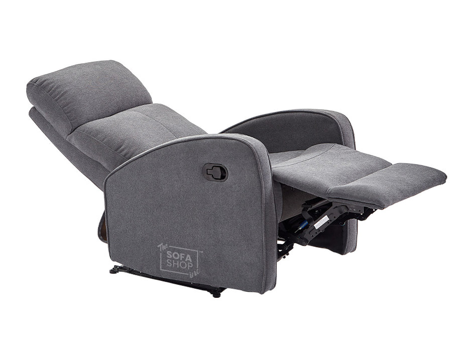 Recliner Chairs in Dark Grey Fabric - Parma