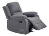 3 2 1 Recliner Sofa Set. 3 Piece Recliner Sofa Package Suite in Dark Grey Fabric with Drop-Down Table & Drinks Holder - Trento