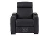 Electric Recliner Chair & Cinema Seat in Black Real Leather with USB, LED Lights and Chilled Cupholders - Rimini