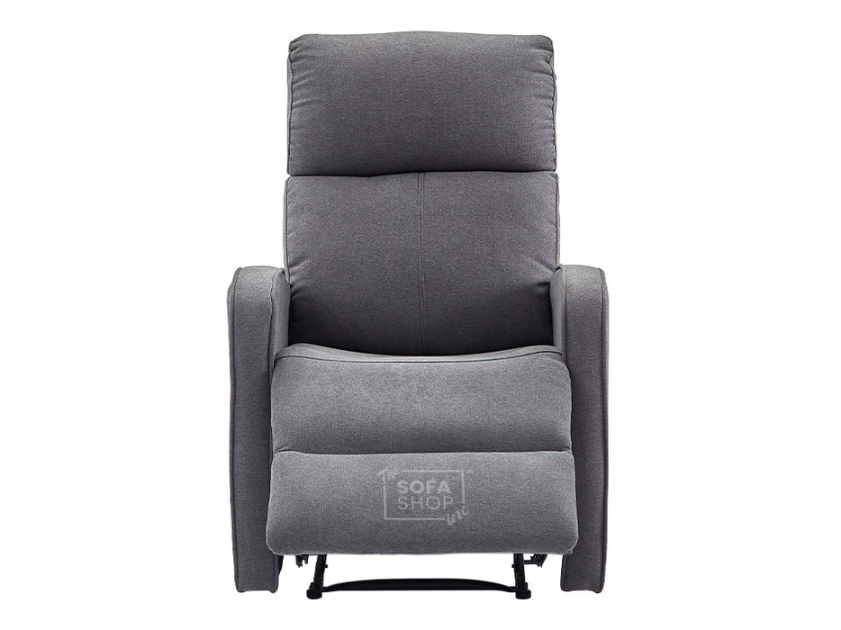 Recliner Chairs in Dark Grey Fabric - Parma