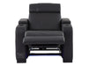 Electric Recliner Chair & Cinema Seat in Black Real Leather with USB, LED Lights and Chilled Cupholders - Rimini