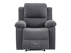 2+1 Recliner Sofa Set inc. Chair in Dark Grey Fabric - Trento