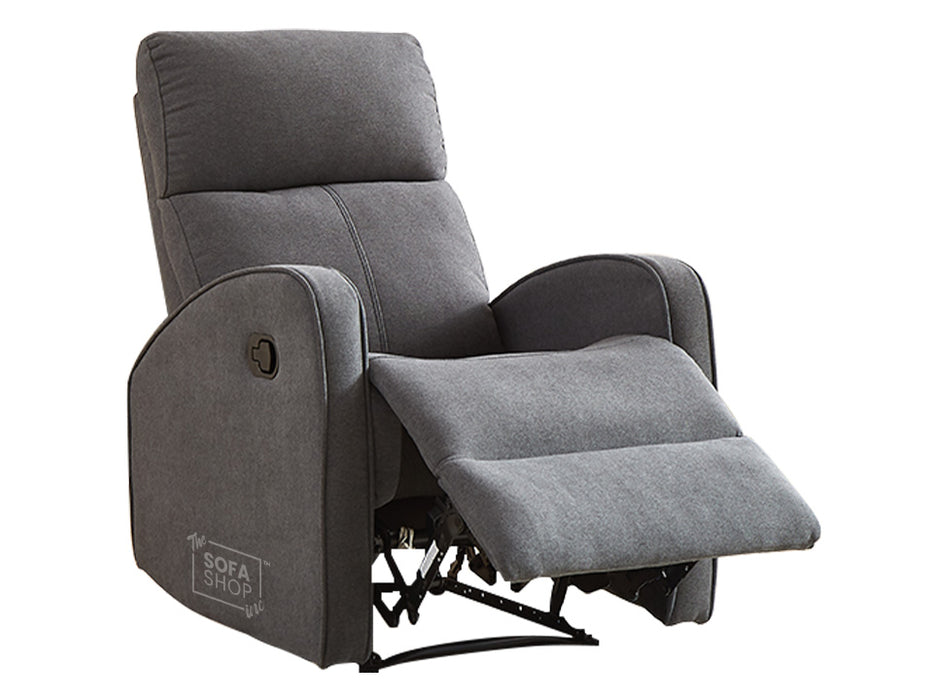 Recliner Chairs in Dark Grey Fabric - Parma