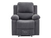 3+1 Recliner Sofa Set inc. Chair in Dark Grey Fabric with Drop-Down Table & Cup Holders - 2 Piece Trento Sofa Set