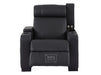 Electric Recliner Chair & Cinema Seat in Black Real Leather with USB, LED Lights and Chilled Cupholders - Rimini