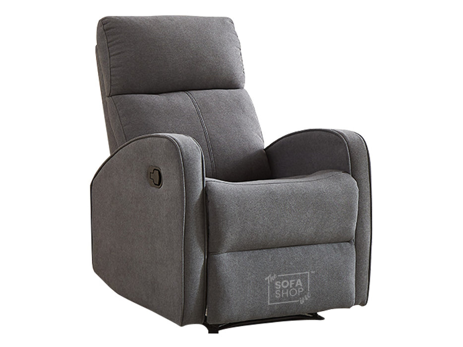 Recliner Chairs in Dark Grey Fabric - Parma