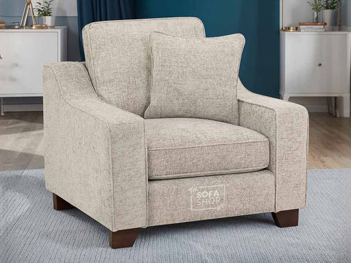 Fabric Armchair in Beige Or Grey - Nebraska